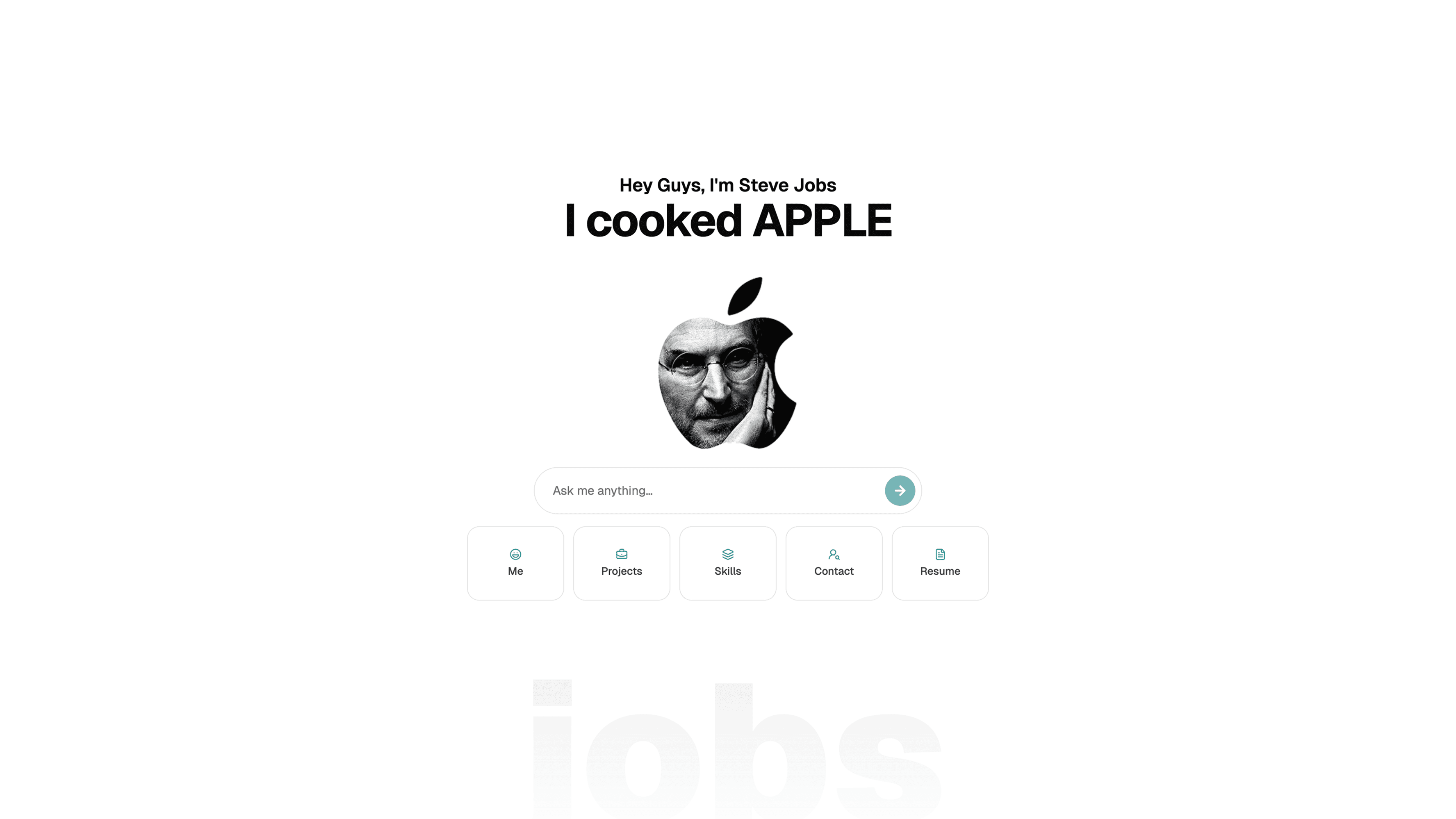 Portfolio with teal theme